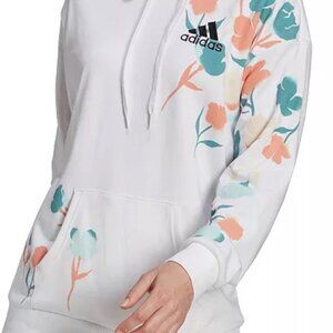 Adidas White Floral Hoodie